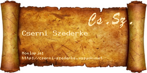 Cserni Szederke névjegykártya